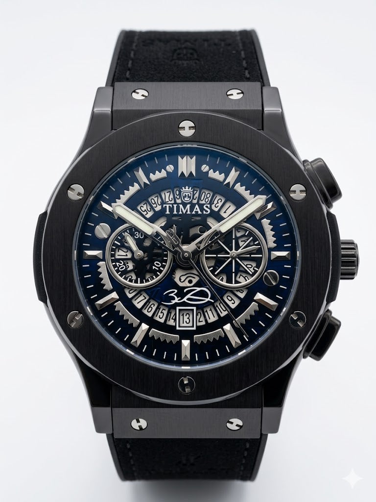 Timas "Stealth" Skeleton – Carbon Black & Electric Blue